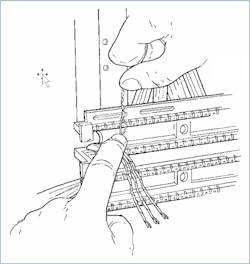 Lacing wires into a 110 block became an essential skill for every cabling installer. Lacing wires into a 110 block became an essential skill for every cabling installer.