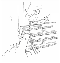 Lacing wires into a 110 block became an essential skill for every cabling installer. Lacing wires into a 110 block became an essential skill for every cabling installer.