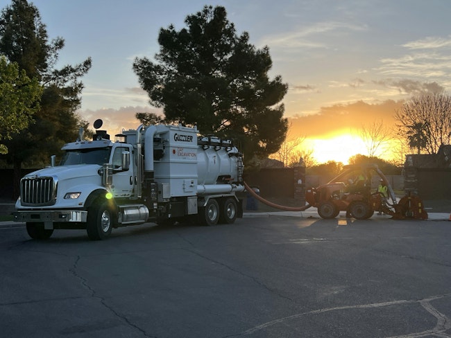 Guzzler MT's quiet operation allows Day Excavation to begin microtrenching projects at 6:30 and be finished before the day's high temperature is reached.