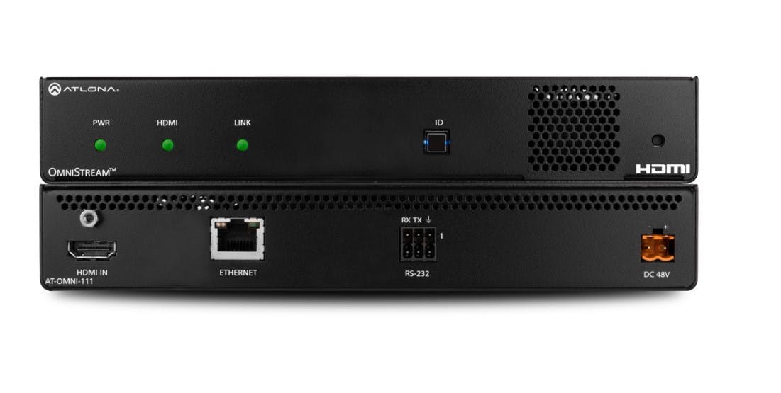 This networked AV encoder is a core product in Atlona's OmniStream AV-over-IP product line. Hall Technologies acquired Atlona on July 1, 2025.