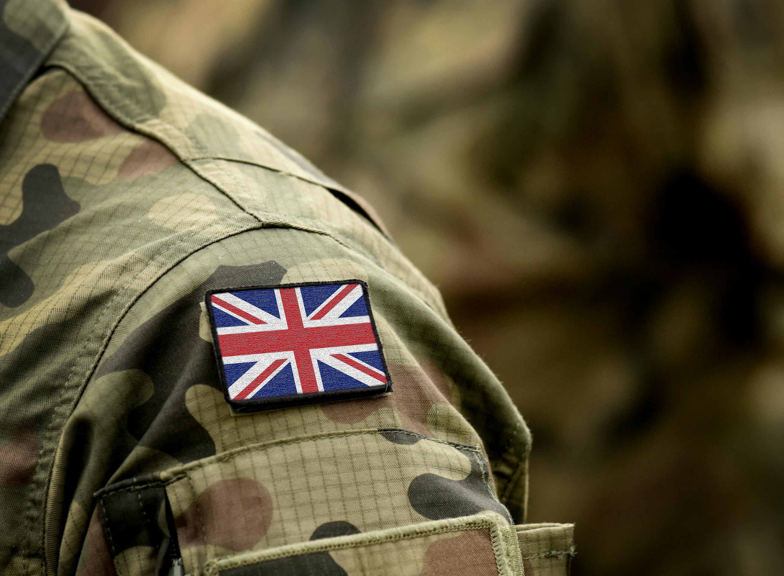 U.K. flag on military uniform