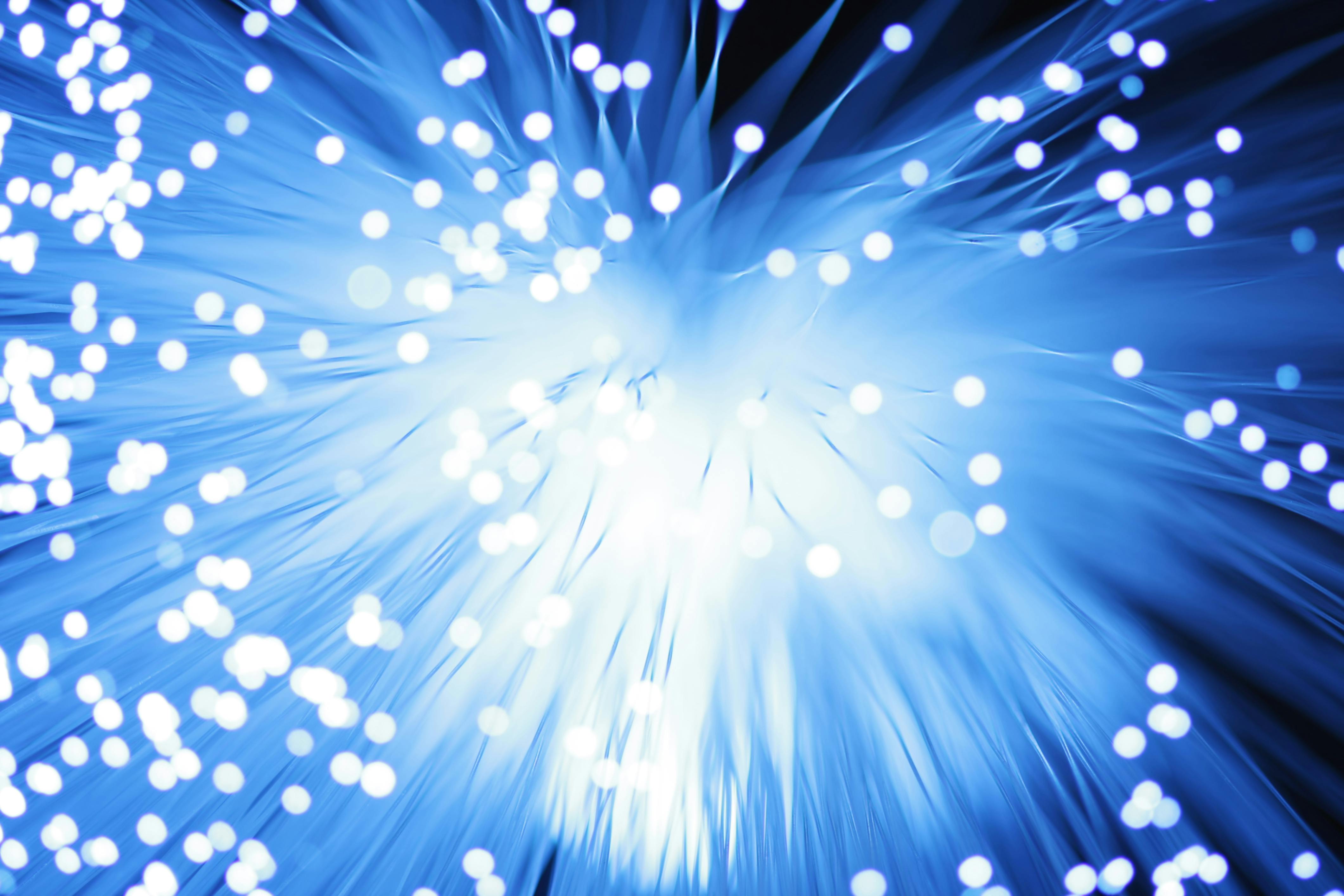 Lit Optical Fiber