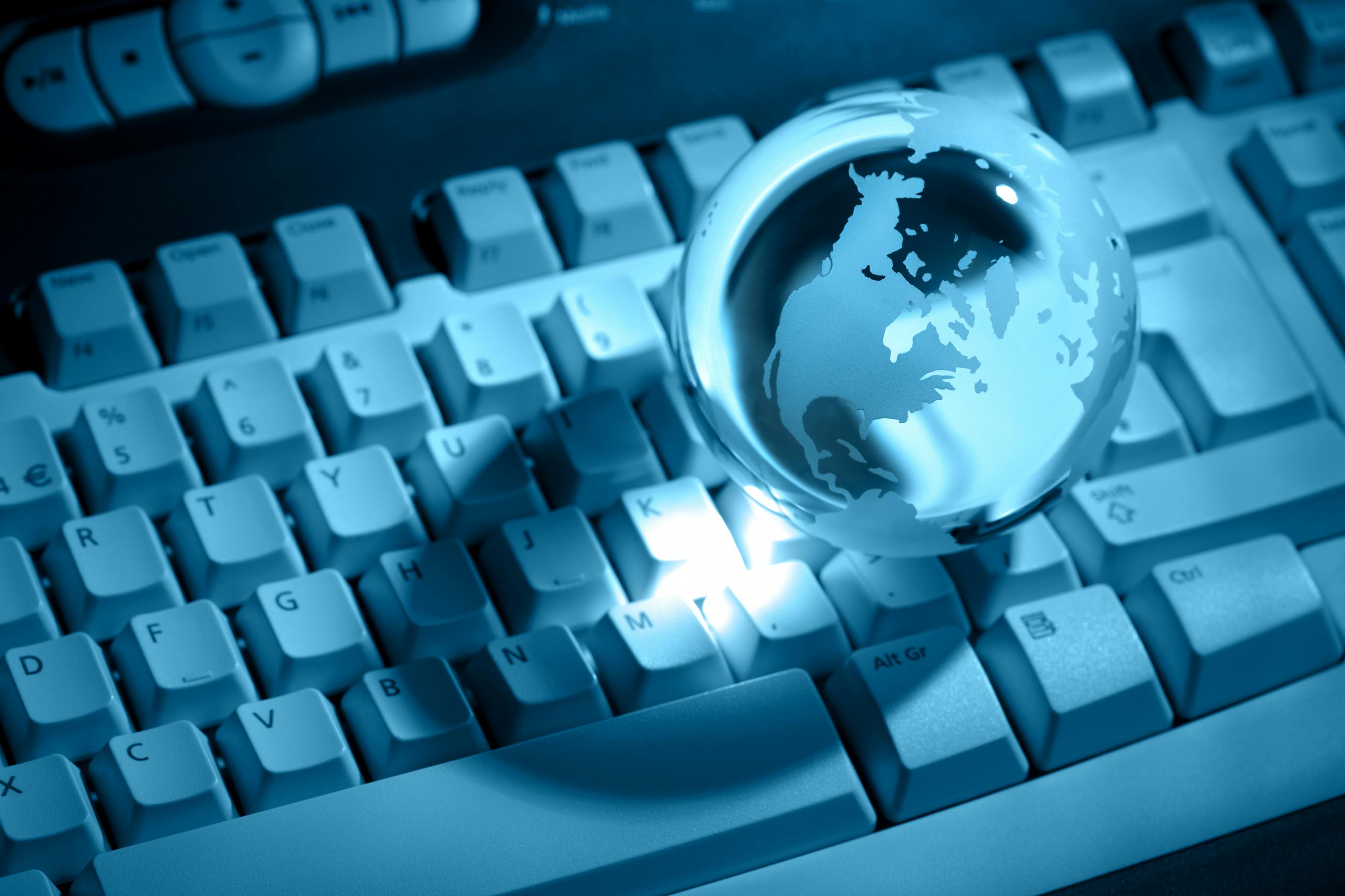 Globe on keyboard