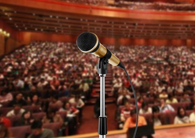 Microphone in Front of Lecture Hall