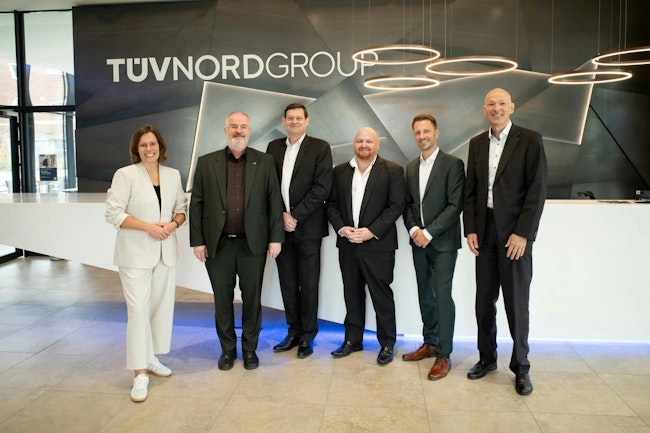 Executives from TÜV Nord Group and EPI met in October at TÜV Nord’s Essen, Germany location. Participants includes, from left: TÜV Nord project manager Tanja Balk; TÜV Nord certification business unit CEO Wolfgang Wielpütz; EPI CEO Edward van Leent; EPI COO Dean Coetzee; TÜV Nord business development lead Mario Lukas; and TÜV Nord head of certification Dr. Christoph Sutter.