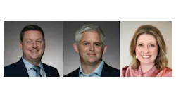 Panduit executives recently appointed to new roles, L to R: Marc Naese, President; Tom Kelly, Chief Technology Officer; Rebecca Hulse, Director of Artificial Intelligence and Digital Strategy.