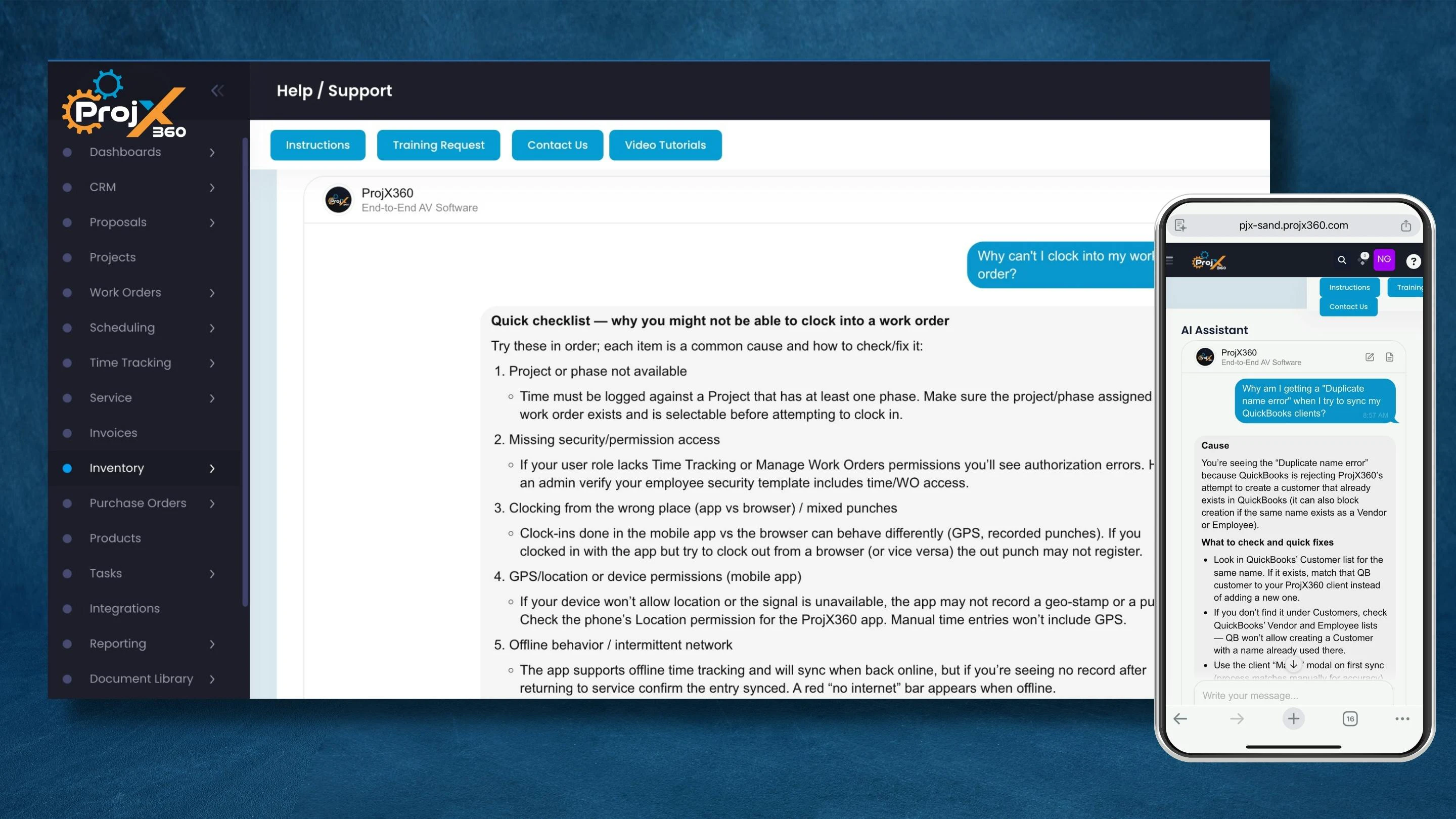 ProjX360 AI Assistant