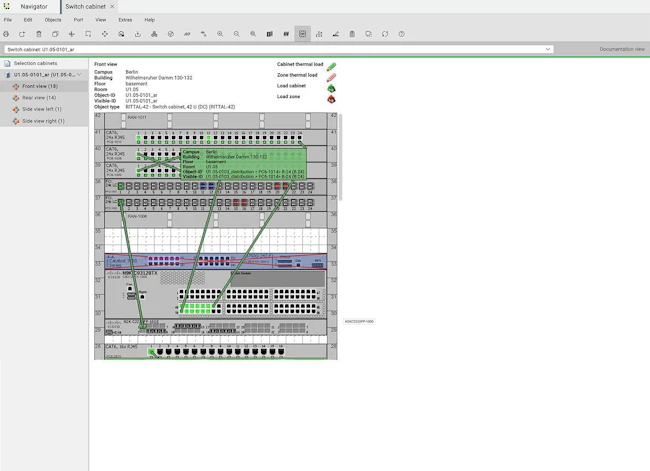 Facility-oriented DCIM tools tend to under-document connectivity. Shown here is an image from FNT Command, a DCIM offering featuring operational representation that closes the connectivity gap other offerings leave open.