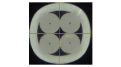 This image is taken from a spec sheet for AFL's Multicore Fiber Fanouts. The lines in the image are used to indicate the fiber's diameter, which is 110 microns.