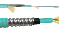 The outer diameter of a 12-strand AIA (Aluminum Interlocking Armor) cable is 2.6 times that of a 12-fiber cable with a steel-Kevlar wrap.
