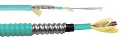 The outer diameter of a 12-strand AIA (Aluminum Interlocking Armor) cable is 2.6 times that of a 12-fiber cable with a steel-Kevlar wrap.